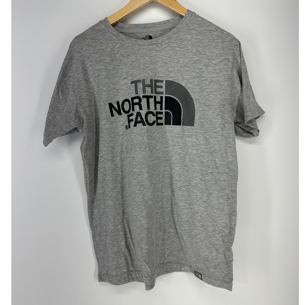 The North Face T Shirt Mens Large Gray Logo Graphic Short Sleeve Tee Top Hiking
